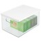 mDesign Small Plastic Stacking Kitchen Bin Box with Handles/Lid